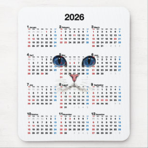 Weißer Perser 2026 Kalender   Mousepad