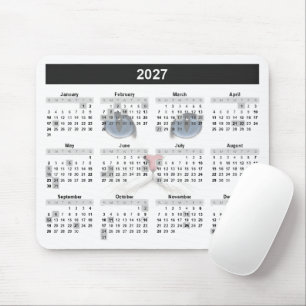 Weißer Perser 2027 Kalender Mousepad
