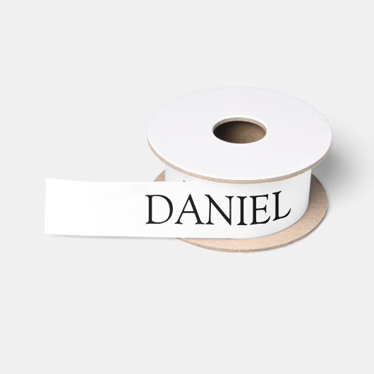 Weißer personalisierter Name Satinband (Spule)