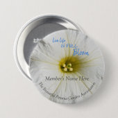 Weißer Petunie-Blumen-Nahaufnahme-Foto-Namen-Umbau Button (Vorne & Hinten)