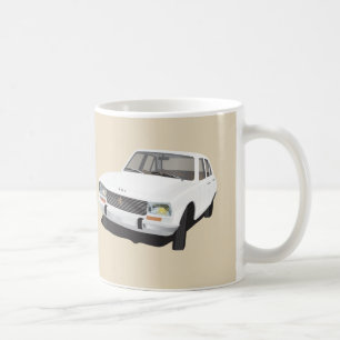 Weißer Peugeot 504 - 2 Bilder - Kaffeetasse
