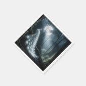 Weißer Pfau im Moonlit-Wald Serviette (Ecke)