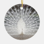weißer Pfau Keramik Ornament (Vorne)