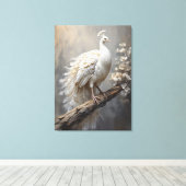 Weißer Pfau Leinwanddruck (Insitu (Holzboden))