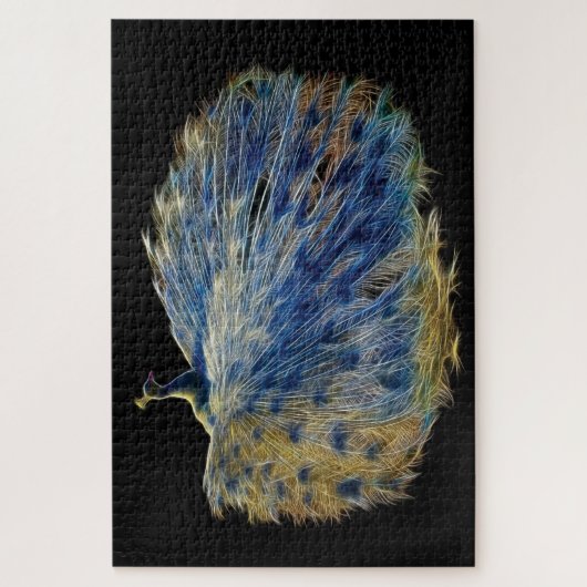 Weißer Pfau Puzzle (Vertikal)