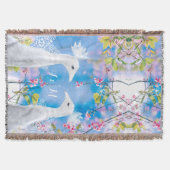 Weißer Pfau und blühende Sakura /anpassbar Decke (Vorderseite)