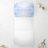 Weißer Pfau und blühende Sakura / Romantische Lieb Dreifach Gefaltete Karte (Innenseite)