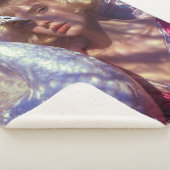 Weißer Pfau und Schönheit in rosa Eleganz Sherpadecke (3/4)