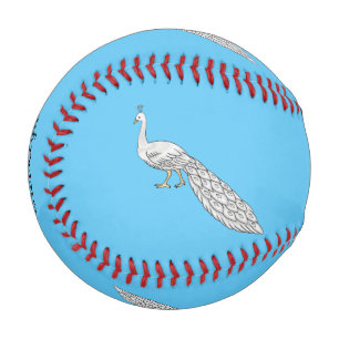Weißer Pfau-Vogel-Cartoon-Illustration Baseball