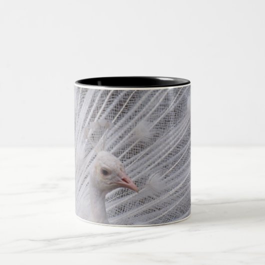 Weißer Pfau Zweifarbige Tasse (Mittel)