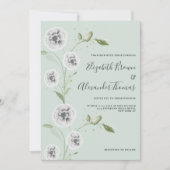 Weißer Pfefferminztopf Blätter Hochzeit Einladung (Vorderseite)