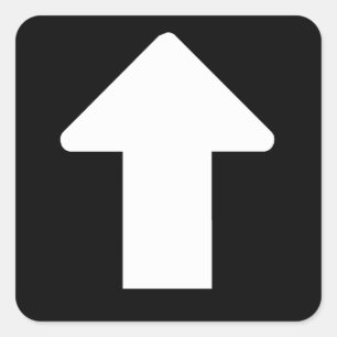 Weißer Pfeil Quadratischer Aufkleber