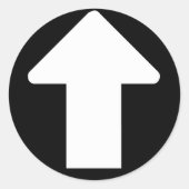 Weißer Pfeil Runder Aufkleber (Vorderseite)