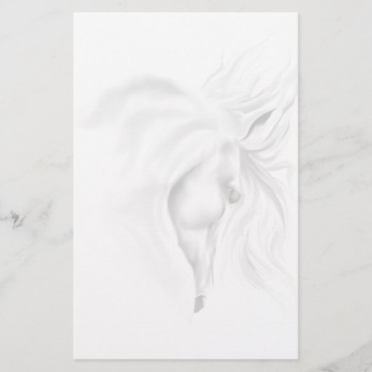 Weißer Pferdekopf stationär Briefpapier (Vorderseite)