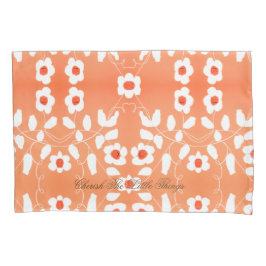 Weißer Pfirsich und Orange Kissenbezug