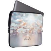 Weißer Pfirsichblätterschlauch Laptopschutzhülle (Vorne Rechts)