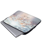 Weißer Pfirsichblätterschlauch Laptopschutzhülle (Vorne Knopf)