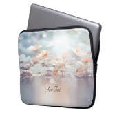 Weißer Pfirsichblätterschlauch Laptopschutzhülle (Vorderseite Links)