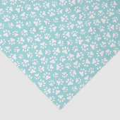 Weißer Pfoten druckt Aquablau oder einen beliebige Seidenpapier (Ausschnitt)