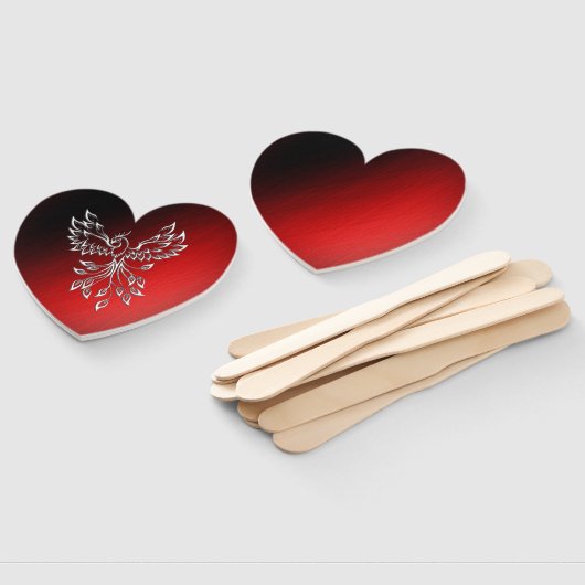 Weißer Phoenix steigt rot an schwarzen Aschen Fächer (Non-assembled)