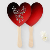 Weißer Phoenix steigt rot an schwarzen Aschen Fächer (Vorne und Hinten)