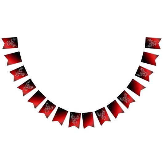 Weißer Phoenix steigt rot an schwarzen Aschen Wimpelkette (Alle)