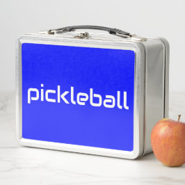 Weißer PICKLEBALL-Text auf hellblauer Farbe Metall Brotdose