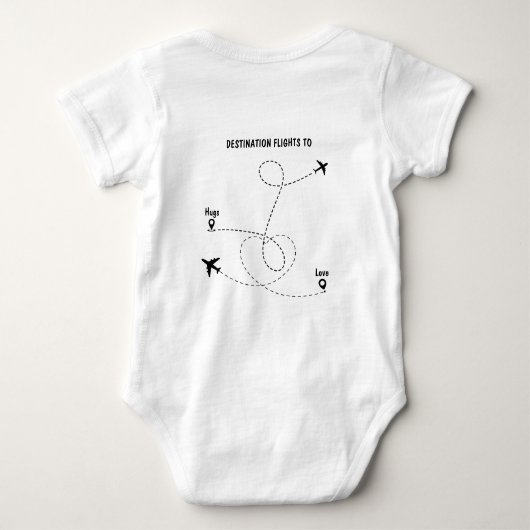 Weißer Pilotenhut, Goldstars, Flugaviator T-Shir Baby Strampler (Rückseite)