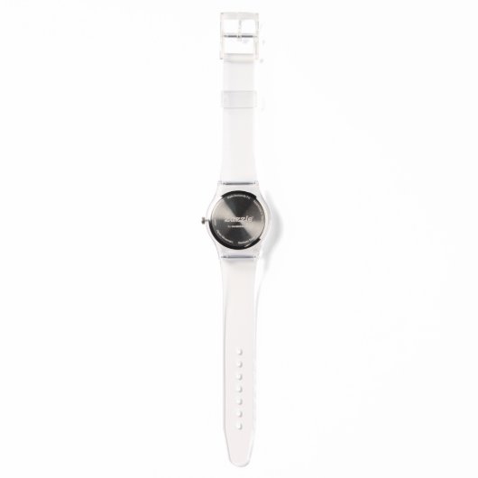 WEISSER PINK FUCHSIA ROSE, ANEMON-BLUME MONOGRAMM ARMBANDUHR (Rückseite)