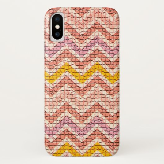 WEISSER PINK YELLOW MOSAIC CHEVRONS Case-Mate iPhone HÜLLE (Rückseite)