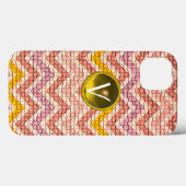 WEISSER PINK YELLOW MOSAIC CHEVRONS GEM MONOGRAM Case-Mate iPhone HÜLLE (Rückseite (Horizontal))