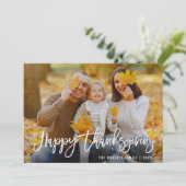 Weißer Pinsel glücklich zum Dankeschön Feiertagskarte (Stehend Vorderseite)