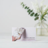 Weißer Pinsel, Maler und Dekorator Visitenkarte (Stehend Vorderseite)