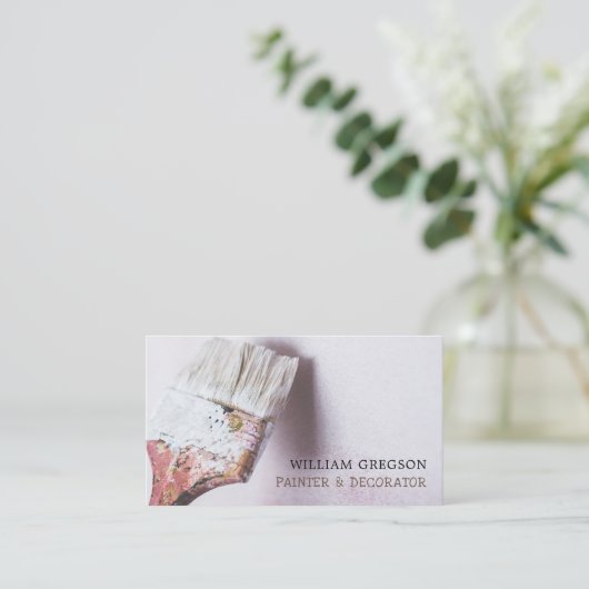 Weißer Pinsel, Maler und Dekorator Visitenkarte (Stehend Vorderseite)