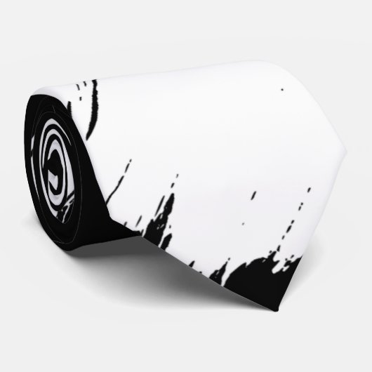 Weißer Pinsel Moderner Schwarzer Hintergrund Krawatte (Gerollt)