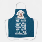 Weißer Pitbull Hund jeden Snack, den Sie machen Schürze (Vorderseite)