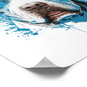 Weißer Pitbull mit blauen Augen Poster (Ecke)