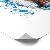 Weißer Pitbull mit blauen Augen Poster (Ecke)