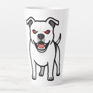 Weißer Pitbull Rote Augen Böser Cartoon-Hund Gesch Milchtasse