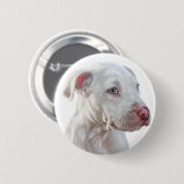 Weißer Pitbull-Welpe Button (Vorne & Hinten)