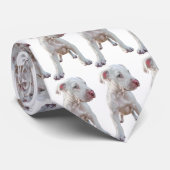 Weißer Pitbull-Welpe Krawatte (Gerollt)