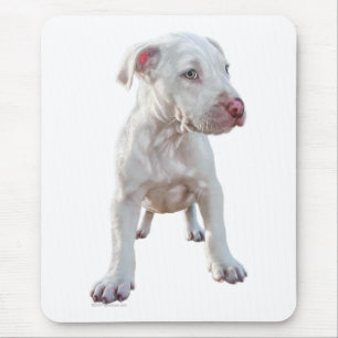 Weißer Pitbull-Welpe Mousepad