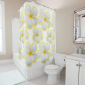 Weißer Plumeria-Blume Duschvorhang (Beispiel)