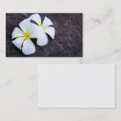 Weißer Plumeria-Blumefrangipani-Blumenlava-Felsen Visitenkarte (Vorne/Hinten)