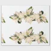 Weißer Pointsettia Blumen-Weihnachtsfeiertag Geschenkpapier (Flach)
