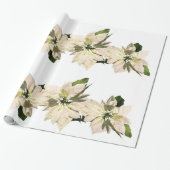 Weißer Pointsettia Blumen-Weihnachtsfeiertag Geschenkpapier (Ungerollt)