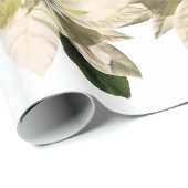 Weißer Pointsettia Blumen-Weihnachtsfeiertag Geschenkpapier (Rolleneckpunkt)