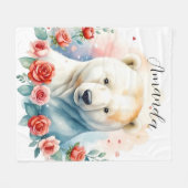 Weißer Polar-Bär Fleecedecke (Vorderseite (Horizontal))