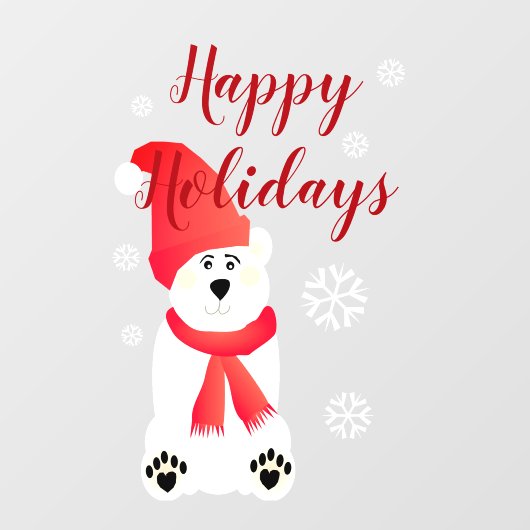 Weißer Polar-Bär für Glasfensterklammern Fensteraufkleber (Blatt)