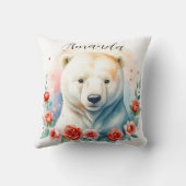 Weißer Polar-Bär Kissen (Rückseite)